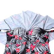 Well-Suited Flounce Printed Big Tankini Cold Shoulder