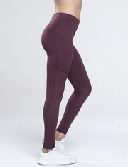 Airhole Zipper Pocket Athletic Wine Red Legging Quality Assured