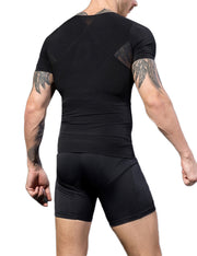 Cross Stomach Trimmer Black Top Shaper Pull Back Distinctive Look