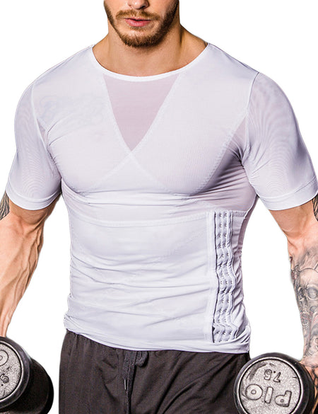 Smooth Silhouette White Strengthen Abdomen Shapewear Male Crossover