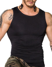 Slimming Black Mens Seamless Sleeveless Shaper Compression Silhouette