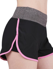 Sophisticated Pink Middle Waist Yoga Shorts Stretchy Side Slit
