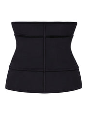 Zipper Hook Black Latex Waist Shaper Queen Size Midsection Compression