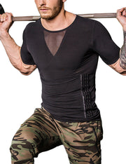 Cross Stomach Trimmer Black Top Shaper Pull Back Distinctive Look