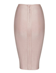 Ultra Hot Beige High Waist Wrap Skirt Back Zipper For Ladies