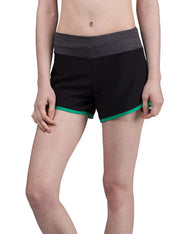 Green Side Split Training Shorts Wide Waistband Young Style