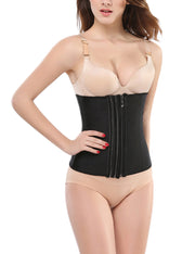 Ultimate Stretch Black Large Rubber 3 Zippers Waist Trainer 9 Steel Bones