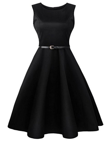 Ultra Fresh Bateau Neck Swing Dress High Waist Zipper Back