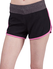 Sophisticated Pink Middle Waist Yoga Shorts Stretchy Side Slit