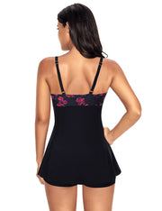 Holiday Patchwork Print Swimsuit Queen Size Hawaii Comfort