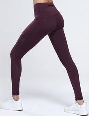 Airhole Zipper Pocket Athletic Wine Red Legging Quality Assured