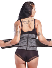 Grey Queen Size Neoprene Waist Cincher 7 Steel Bones Medium Control