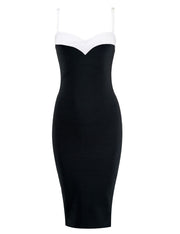 Causal Black Sweetheart Neck Tight Dress Zipper Back Visual Effect - So Much On Sale!