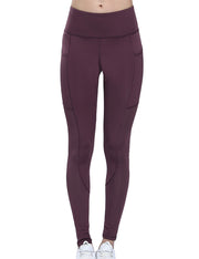Airhole Zipper Pocket Athletic Wine Red Legging Quality Assured