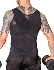 Glam Black Crossover Slimming Male Tank Top Pull Back High Power