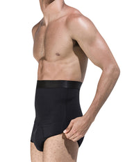 Ultra Hot Black Mens High Waist Booty Shaper Not Roll Sleek Curves
