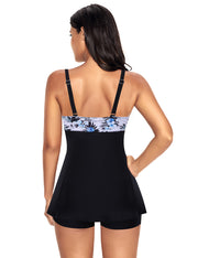 Simplicity Floral Pattern Pleated Large Swimwear One Piece - So Much On Sale!