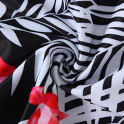 Well-Suited Flounce Printed Big Tankini Cold Shoulder