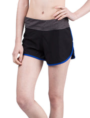Royal Dark Blue Wide Waistband Gym Shorts Lady Middle Waist