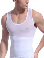 Hook Closure 3 Belly Control White Shapewear No Sleeves Tight Fitting
