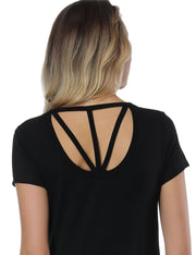 Fabulously Hollow Out Short Black Mini Dress Bamboo Fiber For Girls