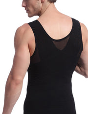 Glam Black Crossover Slimming Male Tank Top Pull Back High Power