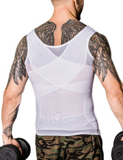 Remarkable Results White Men Patchwork Sleeveless Shaper Cross Back Unique