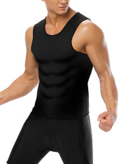 Ultra Black Large Size Mens Neoprene Vest Shapewear Enhancer