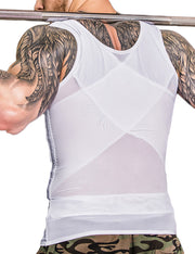 Hook Closure 3 Belly Control White Shapewear No Sleeves Tight Fitting
