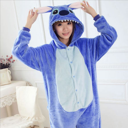 Couple Pajama Sets Pijama Licorne Women's Stitch Full Sleeve Hooded Pajama Sets Pijamas Feminino Animal Pajamas For Adults