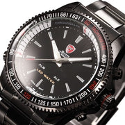 Luxury Leather Box Mako SHARK Sport Watch Relogios Digital LED Date Alarm Stainless Steel Band Men Army Quartz Watches/SH001-004