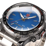 Luxury Leather Box Mako SHARK Sport Watch Relogios Digital LED Date Alarm Stainless Steel Band Men Army Quartz Watches/SH001-004