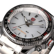 Luxury Leather Box Mako SHARK Sport Watch Relogios Digital LED Date Alarm Stainless Steel Band Men Army Quartz Watches/SH001-004
