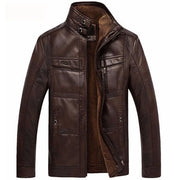 Mountainskin Leather Jacket Men Coats 5XL Brand High Quality PU Outerwear Men Business Winter Faux Fur Male Jacket Fleece EDA113