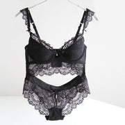 Varsbaby New Europe and sexy lace thin cup bra set underwear for women B C Cup