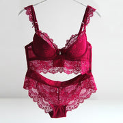 Varsbaby New Europe and sexy lace thin cup bra set underwear for women B C Cup