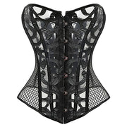 X New Steampunk Steel Boned Lace up Back Sexy Body Bustier Overbust Corset Women Waist Cincher Corsets Black Plus Size S-6XL