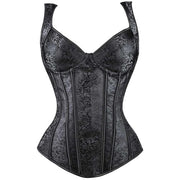 X New Steampunk Steel Boned Lace up Back Sexy Body Bustier Overbust Corset Women Waist Cincher Corsets Black Plus Size S-6XL