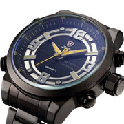 Luxury Package Leather Box SHARK Sport Watch Calendar LCD Alarm Steel Band Relogio Quartz Men Digital Military Watches/SH340-344