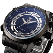 Luxury Package Leather Box SHARK Sport Watch Calendar LCD Alarm Steel Band Relogio Quartz Men Digital Military Watches/SH340-344