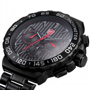 Luxury Leather Box Blacknose Shark Sport Watch Stainless Steel Band Auto Date Day Waterproof Men Quartz Wrist Watches /SH379-383