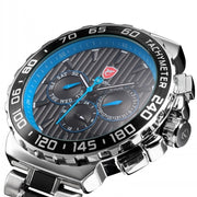Luxury Leather Box Blacknose Shark Sport Watch Stainless Steel Band Auto Date Day Waterproof Men Quartz Wrist Watches /SH379-383