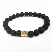 2017 Fashion Black Lave Stone Beaded Men Bracelet Energy Yoga Lava Long Tube Charm for Women Jewelry Pulseras Hombre