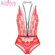 Avidlove Brand Sexy Lace Bodysuit Women Underwear Sexy Lingerie Hot Sexy Custumes For Women Summer Halter Deep V-Neck Nightwear