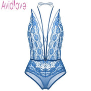 Avidlove Brand Sexy Lace Bodysuit Women Underwear Sexy Lingerie Hot Sexy Custumes For Women Summer Halter Deep V-Neck Nightwear