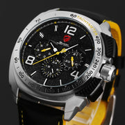 Luxury Leather Box Tiger Shark Sport Watch Date 24Hr Function Clock Fashion Quartz Movement Waterproof Men Wristwatch /SH415-419