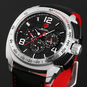 Luxury Leather Box Tiger Shark Sport Watch Date 24Hr Function Clock Fashion Quartz Movement Waterproof Men Wristwatch /SH415-419