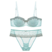 Varsbaby Half cup ultra - thin lace sexy bras ladies bra sets women underwear