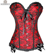 Women Sexy Burlesque Overbust Corset Bustier Top With Mini TuTu Skirt Fancy Dresses Costume Sexy Gothic Corsets Dress
