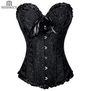 Women Sexy Burlesque Overbust Corset Bustier Top With Mini TuTu Skirt Fancy Dresses Costume Sexy Gothic Corsets Dress